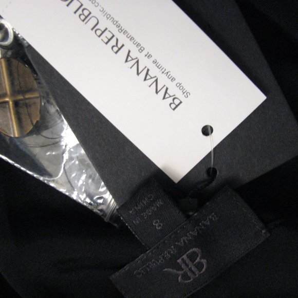 Banana Republic Silk Blend Black Embellished Dress 8 (121422) - Picture 4 of 5